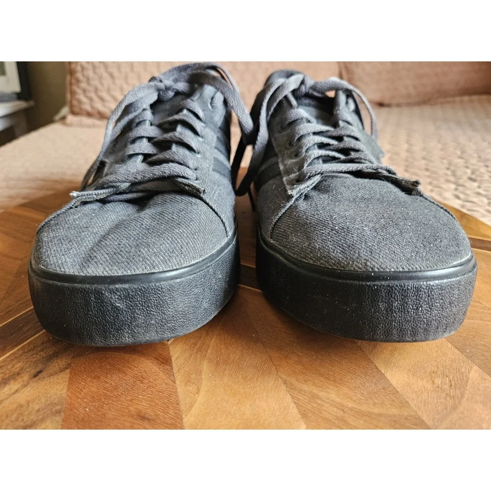 Adidas Men's Daily 3.0 Gray Black Canvas Lace-Up Skateboard Athletic Sneakers 10